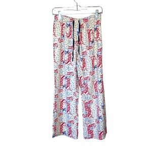 Snoopy and Snowman Officially-Licensed 100% Cotton Flannel Pajama Pants Small